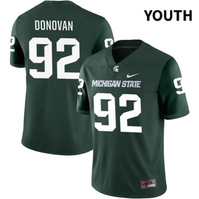 Youth Michigan State Spartans NCAA #92 Michael Donovan Green NIL 2022 Authentic Nike Stitched College Football Jersey JR32V46AR